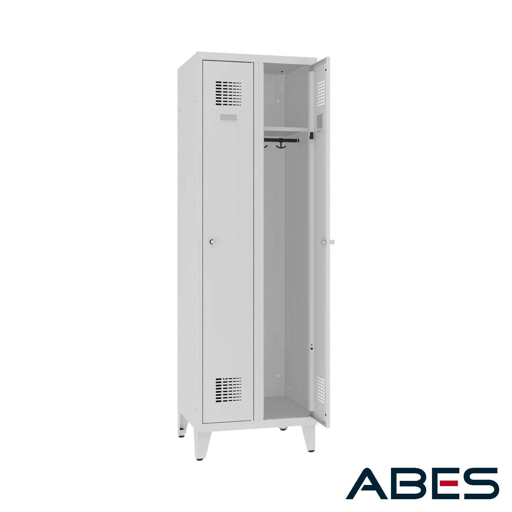 SZAFA UBRANIOWA SUM 320W ST, ZAMEK 1 PKT + PODSTAWA Z NOGAMI SKOŚNYMI WCn 321 W ABES