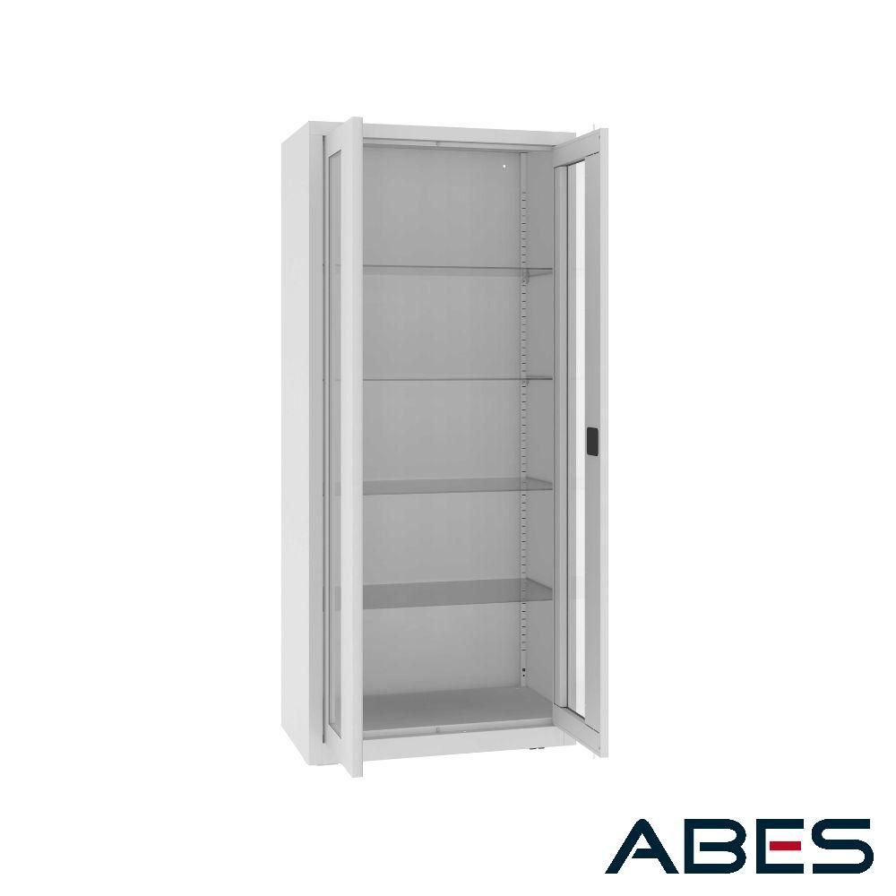 SZAFA MEDYCZNA NSML 112 Z PÓŁKAMI SZKLANYMI OTWARTE