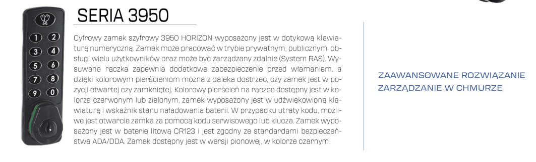 EL 3950, zamek szyfrowy elektroniczny