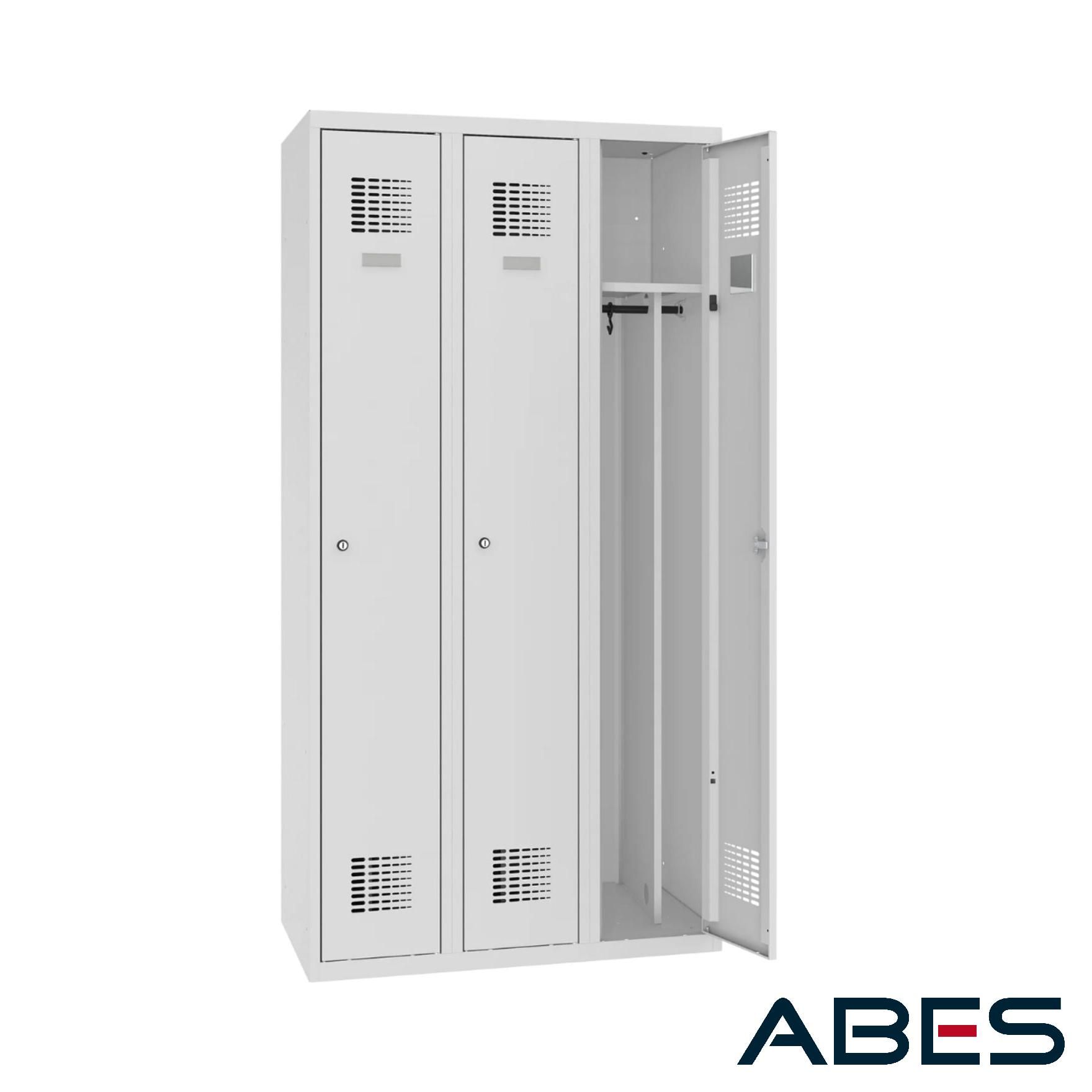 szafa  ubraniowa sum 330 w ST z wewnętrtzną pionową przegrodą, ZAMEK 1 PKT otwarta.jpg