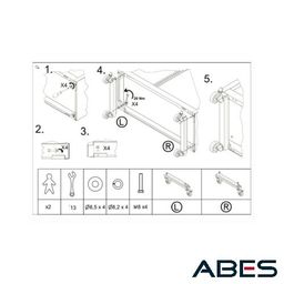 wyposażenie dodatkowe zestaw 4 kółek do szaf medycznych nsml malow