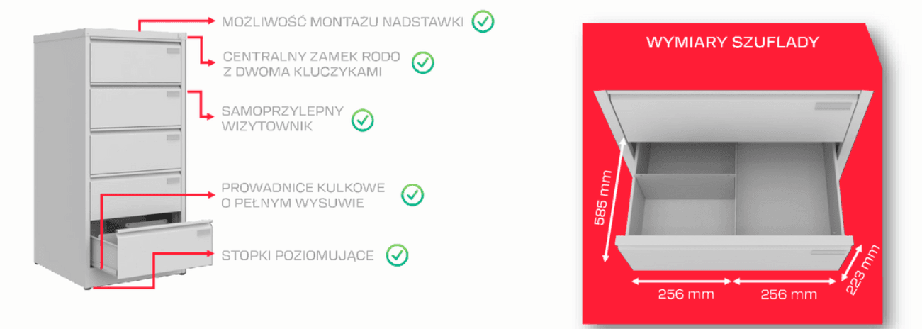Szafka kartoetkowa na format b5 malow