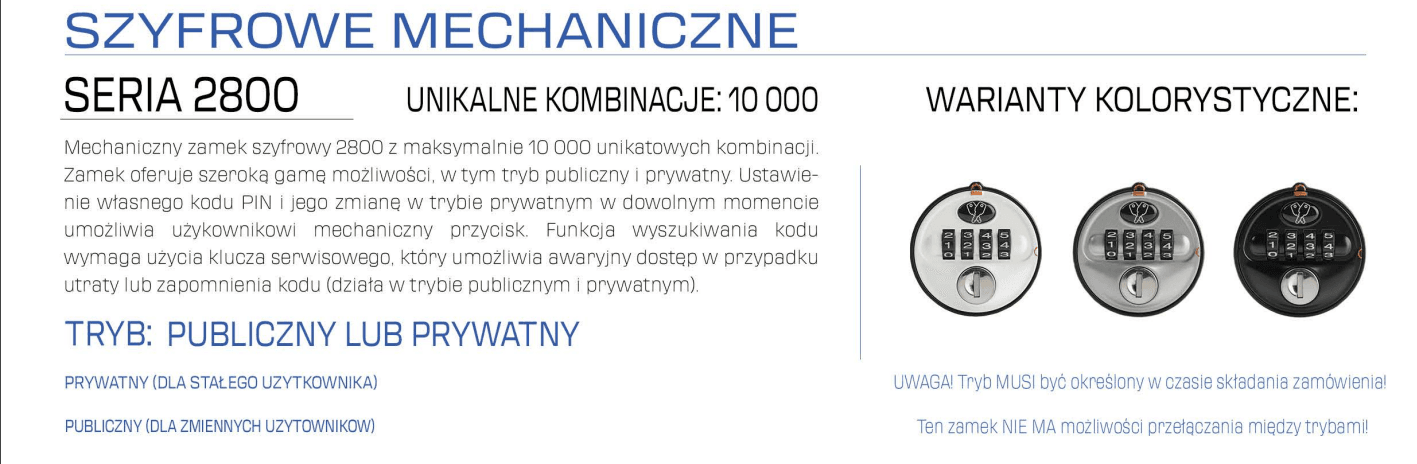 EL 2800, Eurolocks, katalog zamków, zamki do szaf socjalnych