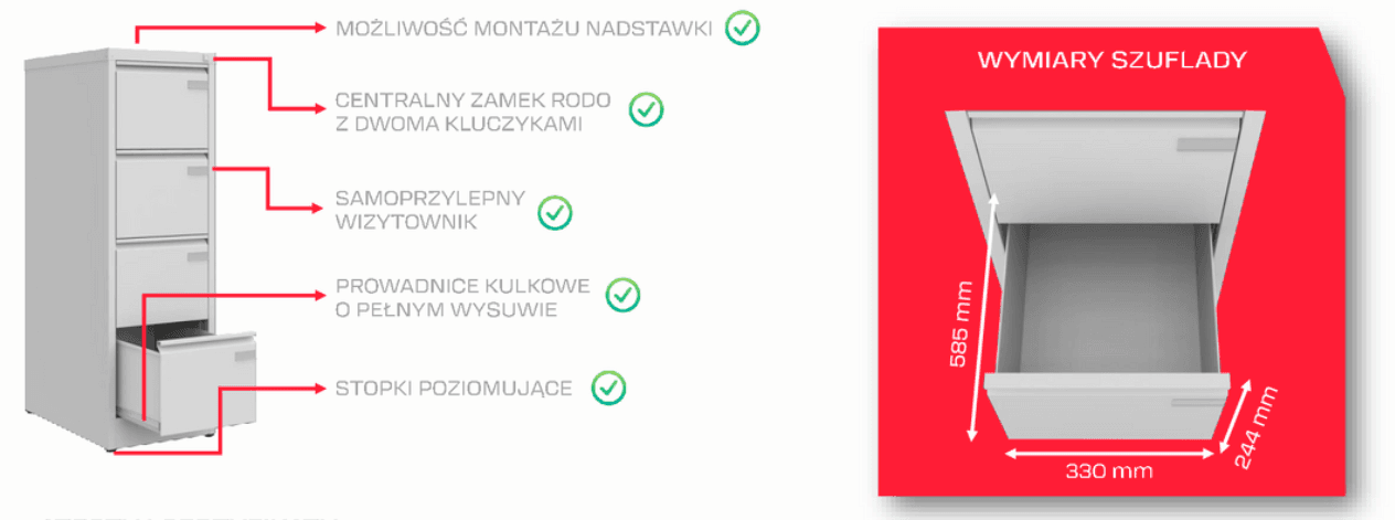 Szafka kartoetkowa na format a4 MALOW