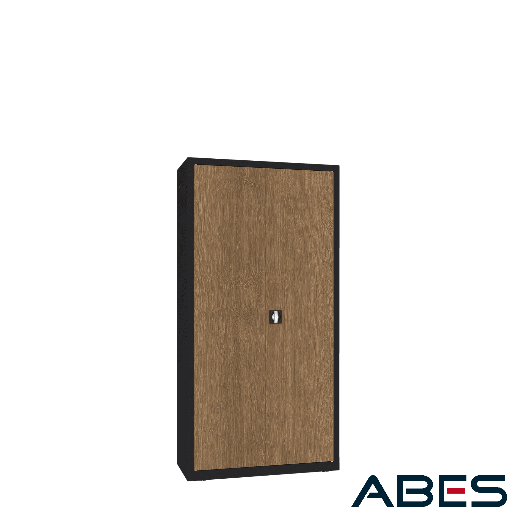 szafa sbm 203 m lx ral 9005 z drzwiami w okleinie orzech włoski malow ZAMKNIĘTE