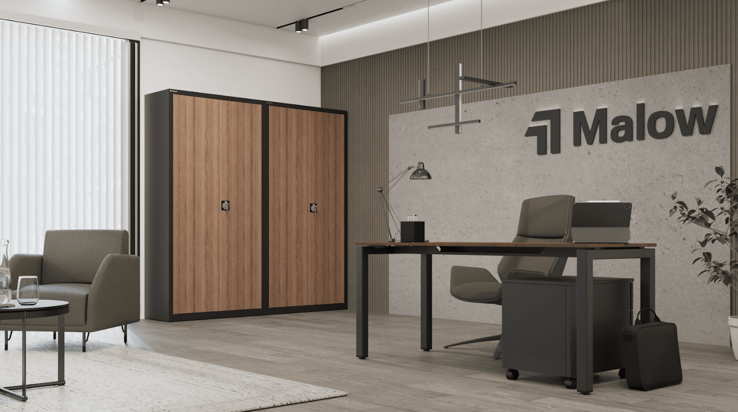 Szafa biurowa MALOW SBM M LX LAMINAT DREWNOPODBNY 