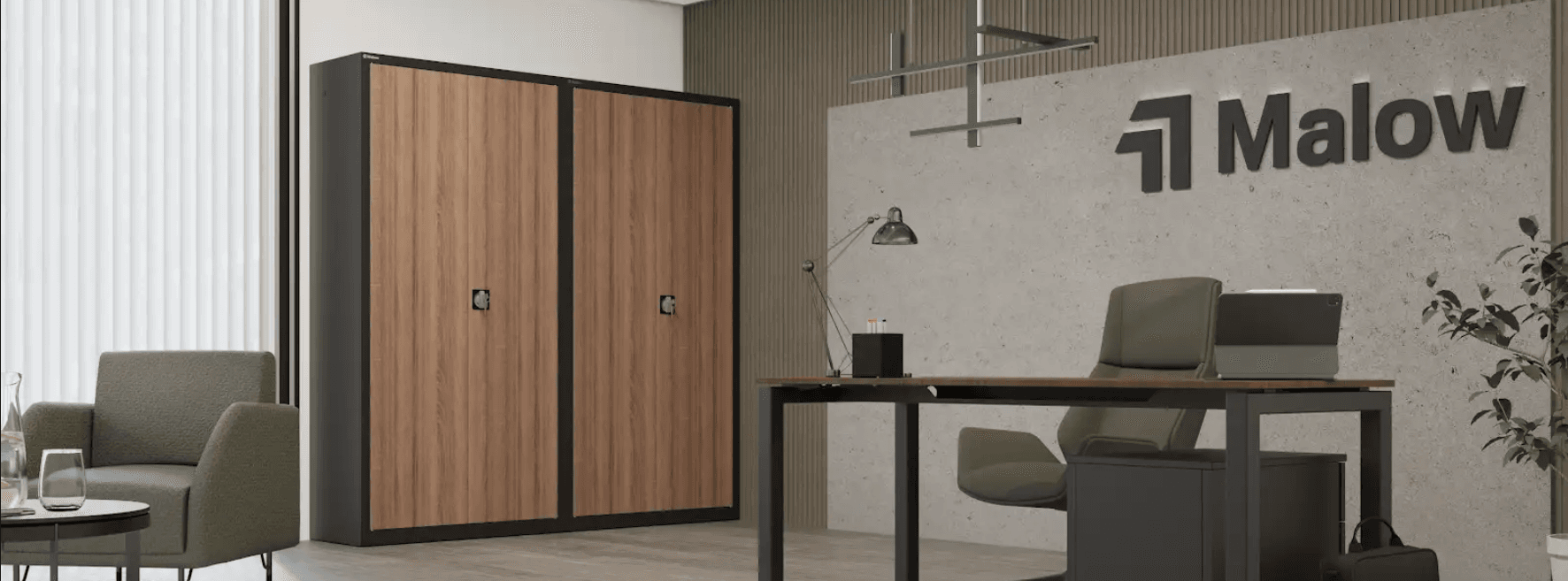 Szafa SBM z laminatem w biurze - grafika podglądowa