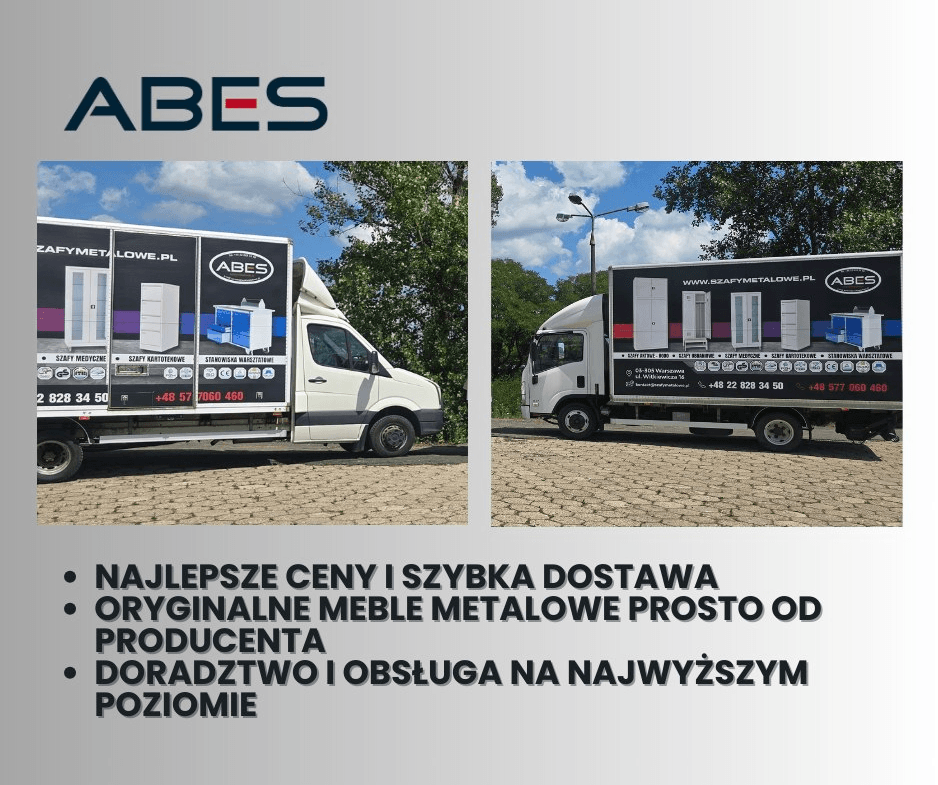 Transport, flota aut dostawczych Abes, zdjęcie z parkingu