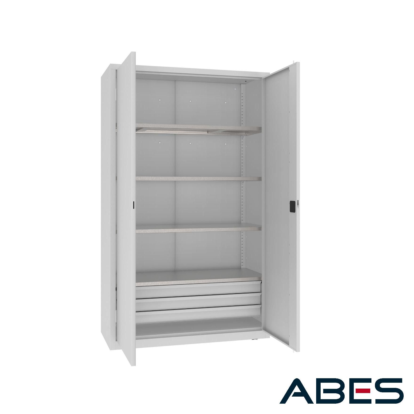 WZMACNIANA SZAFA WARSZTATOWA MSW212/5-26 Z PÓŁKAMI I SZUFLADAMI